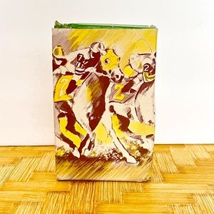 Vintage Avon Triple Crown Horseshoe shaped Decanter with jockey embossed picture